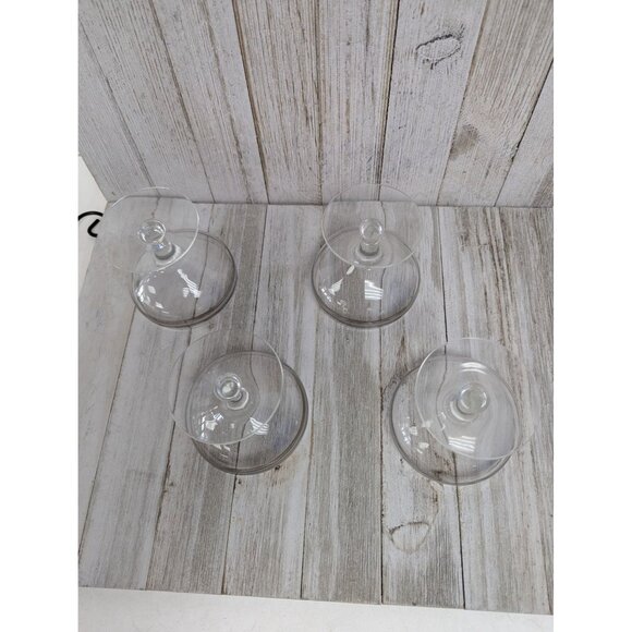 Champagne Glasses 3 3/8" Stemmed Set of 4 Silver Bands - Picture 6 of 6